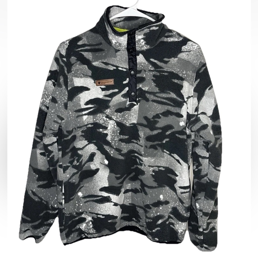 Obermeyer Rogue Camo Youth Boys Fleece Gray Black Pullover Size XL EUC